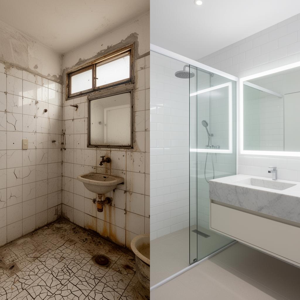 Reforma de Banheiro — antes e depois