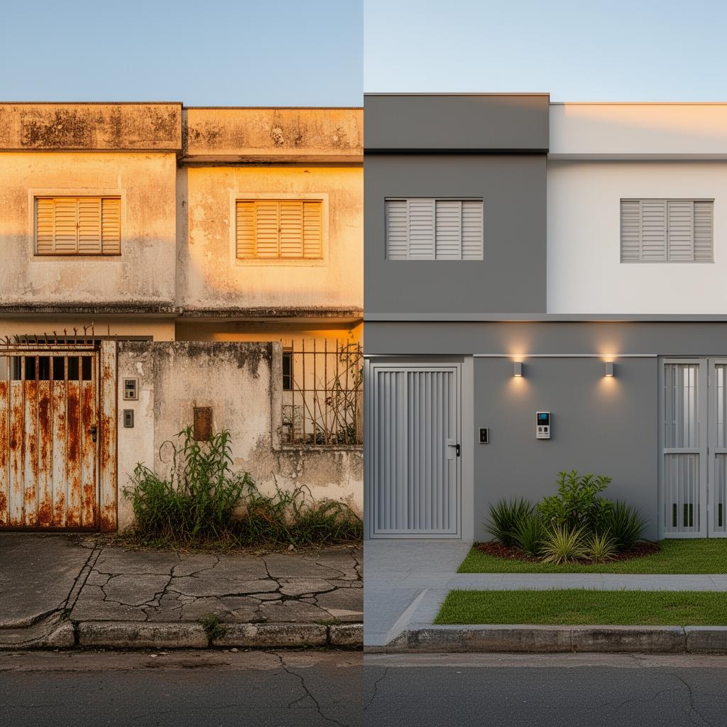Reforma de Fachada — antes e depois